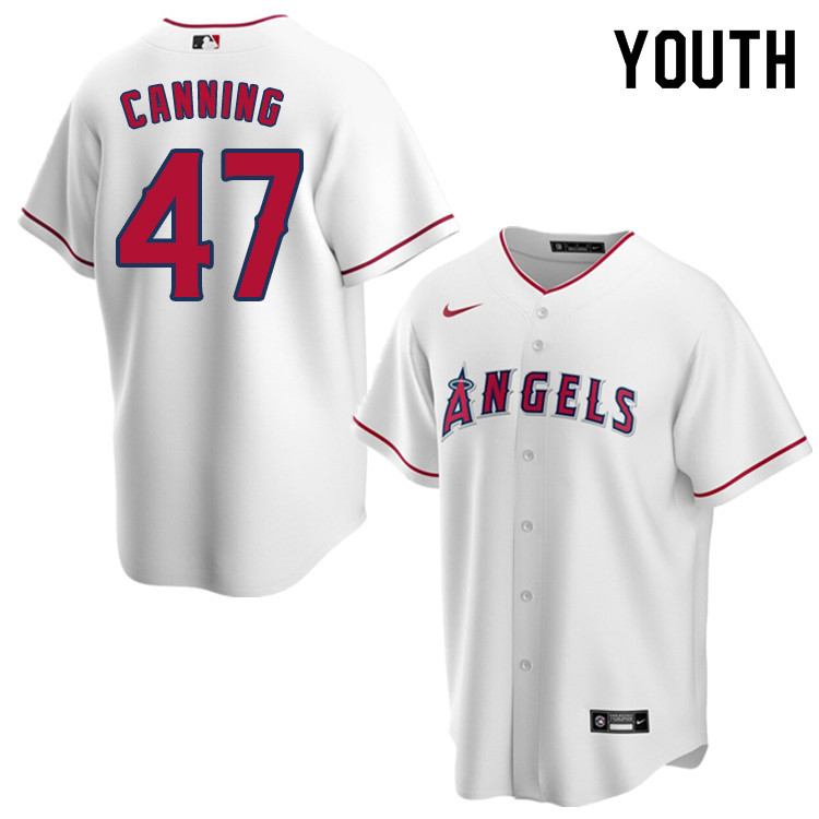 Nike Youth #47 Griffin Canning Los Angeles Angels Baseball Jerseys Sale-White